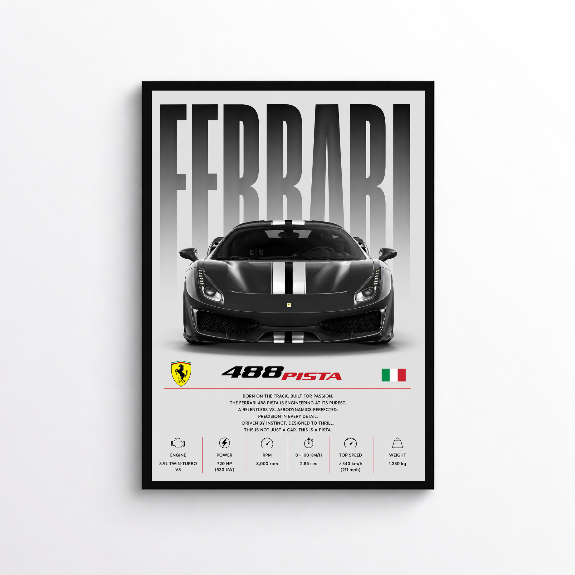 Ferrari 488 Pista Poster