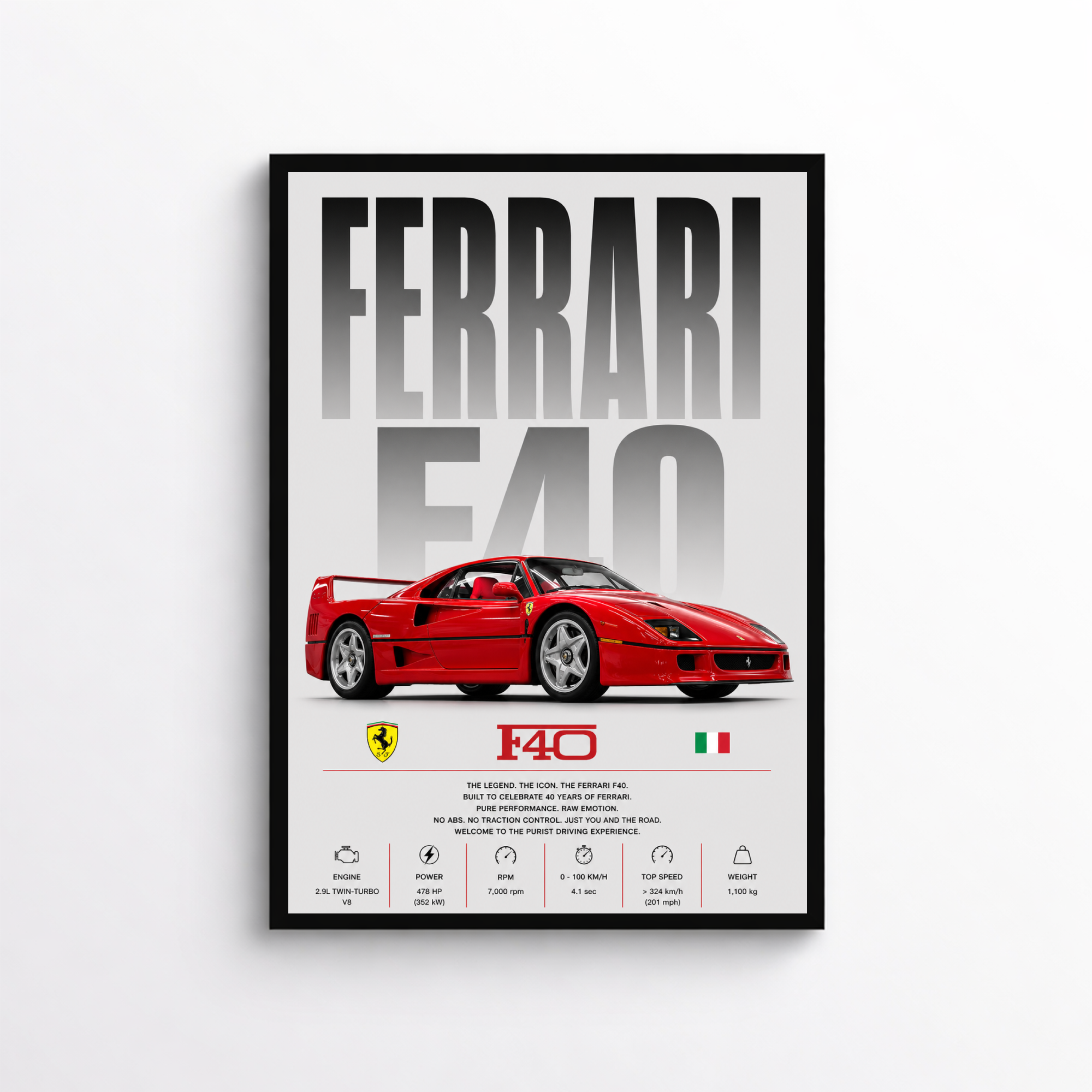 Ferrari F40 Poster